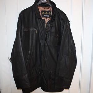 Barbour Men’s Black Leather Coat